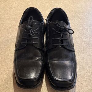 Classic Black Leather Oxfords